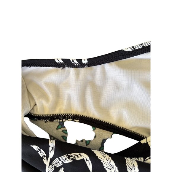 Lands' End One Piece Maillot Black White Floral‎ Size 14 Shelf Bra Adj Straps - Picture 11 of 11
